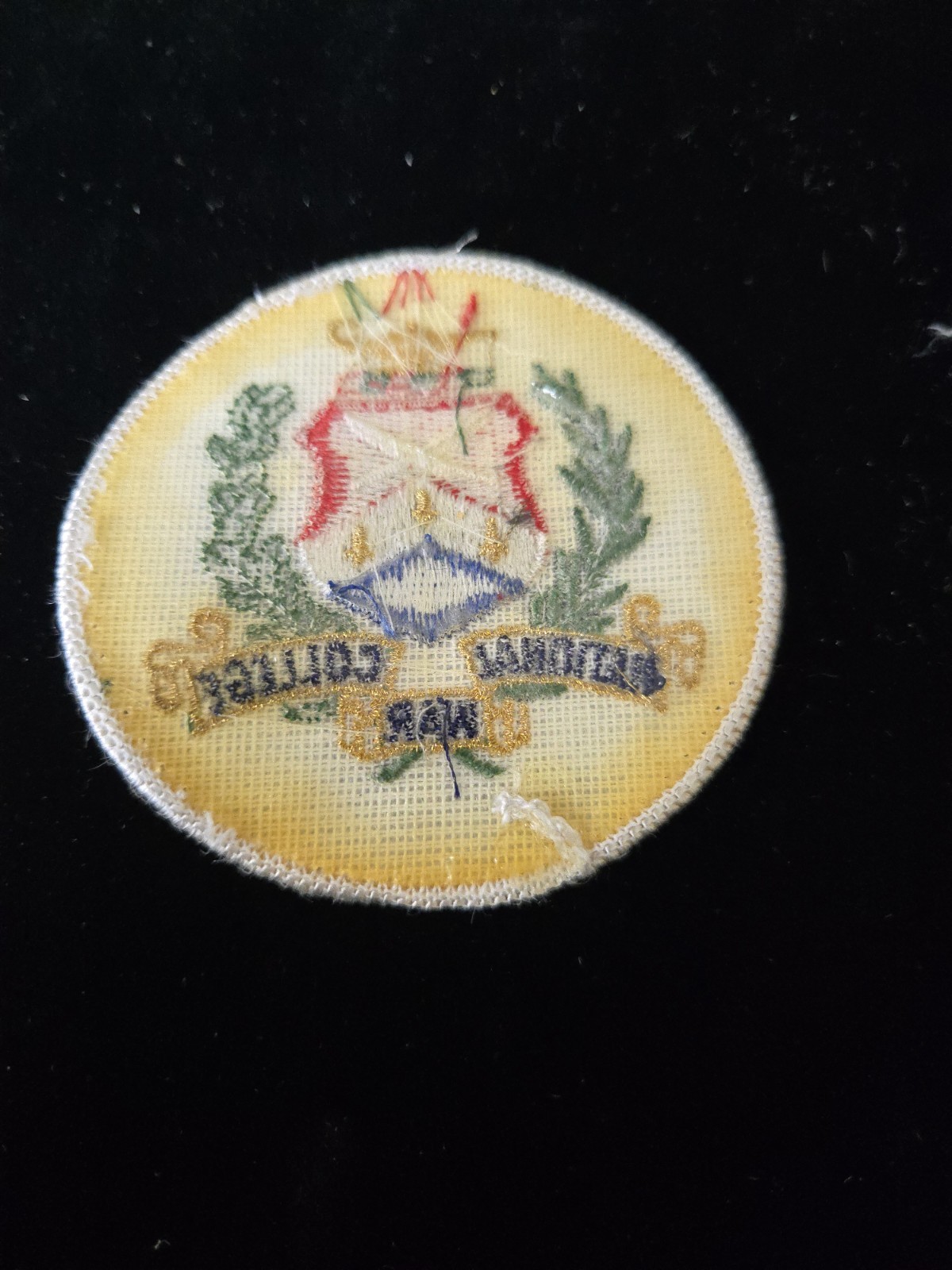 Vintage National War College cloth patch