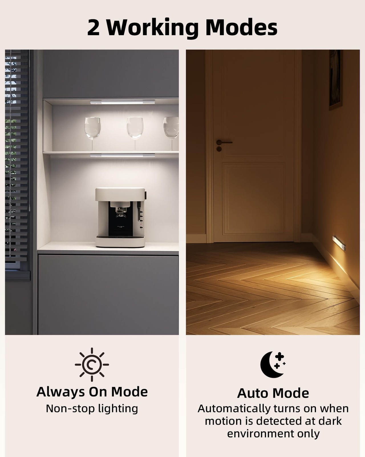 EZVALO 3 Pack 8” Motion Sensor Light Indoor Rechargeable, Stick on Under Cabi...