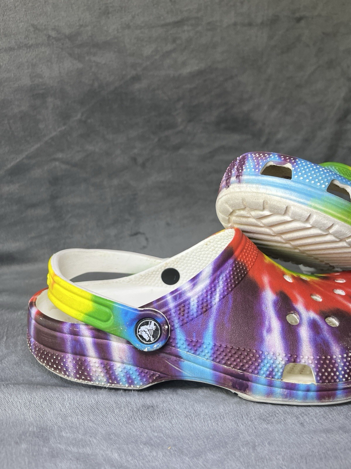 CROCS Classic Tie Dye Graphic Clogs Shoes Rainbow 🌈Size M8/W10