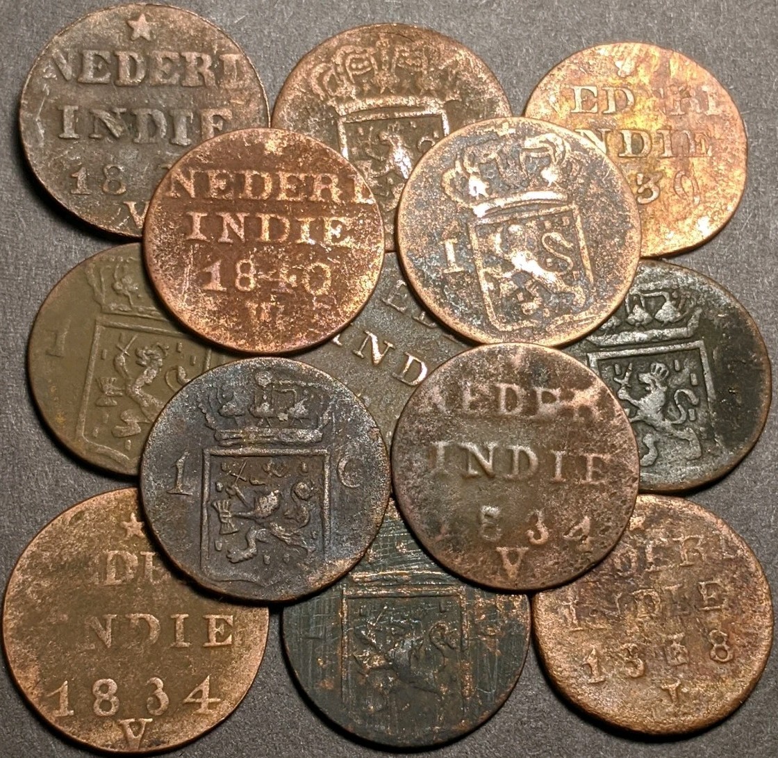 1 Random 1800s Post Dutch East India Company Dutch East Indies 1 Duit Coin