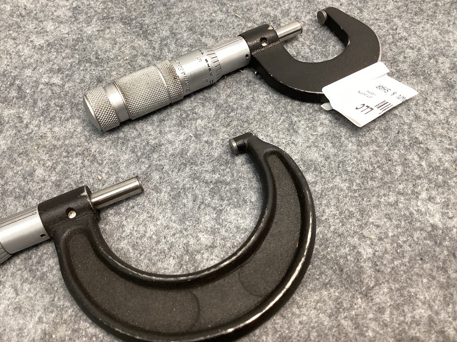 2 PC BROWN & SHARPE 0-1" & 1"-2" .001" OUTSIDE MICROMETER SET