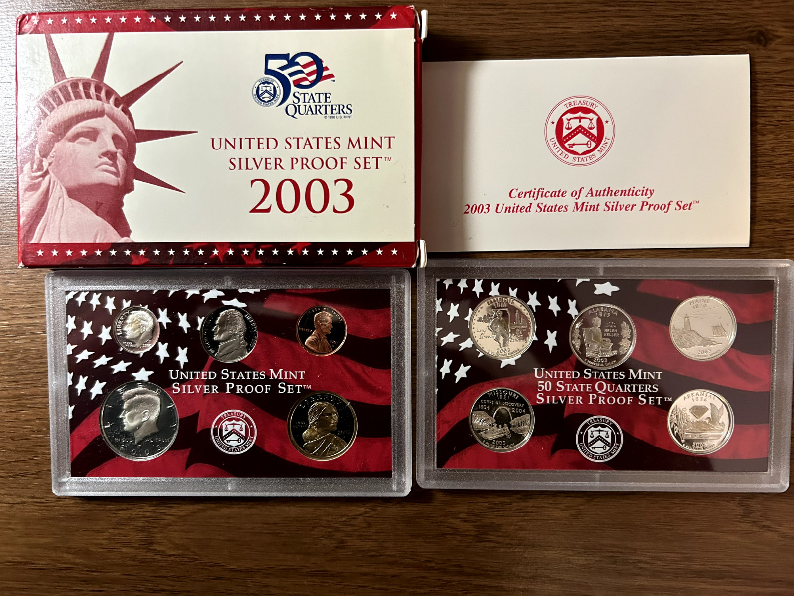 2003 United States Mint Silver Proof Set in Box with COA