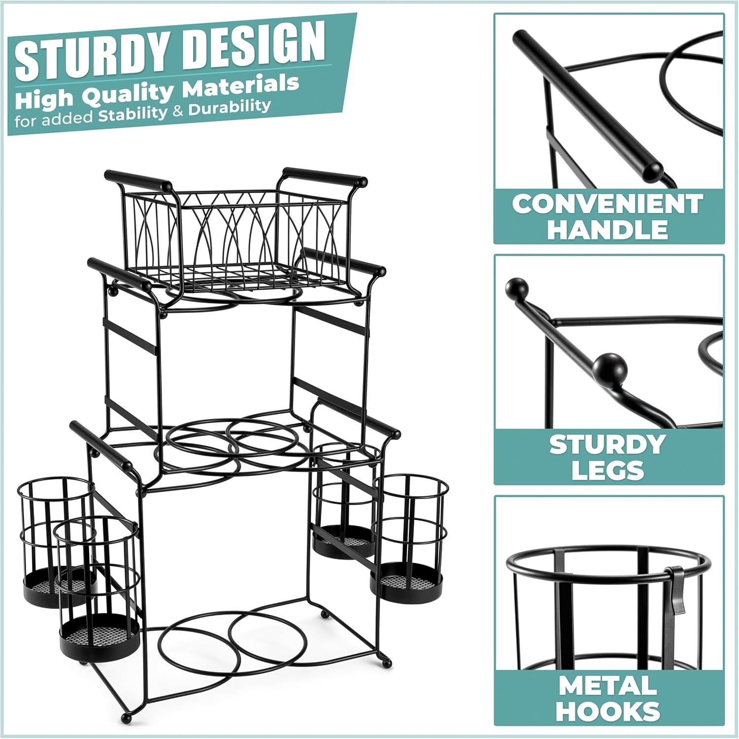 Buffet Caddy — 7-Piece Stackable Set Includes Plate, Napkin, and Silverware Hold