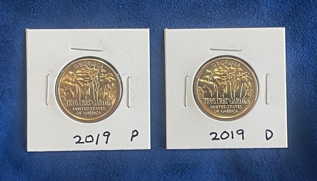 2019 $1 Dollar American Innovation Georgia Trustees Garden 2 Coin Set