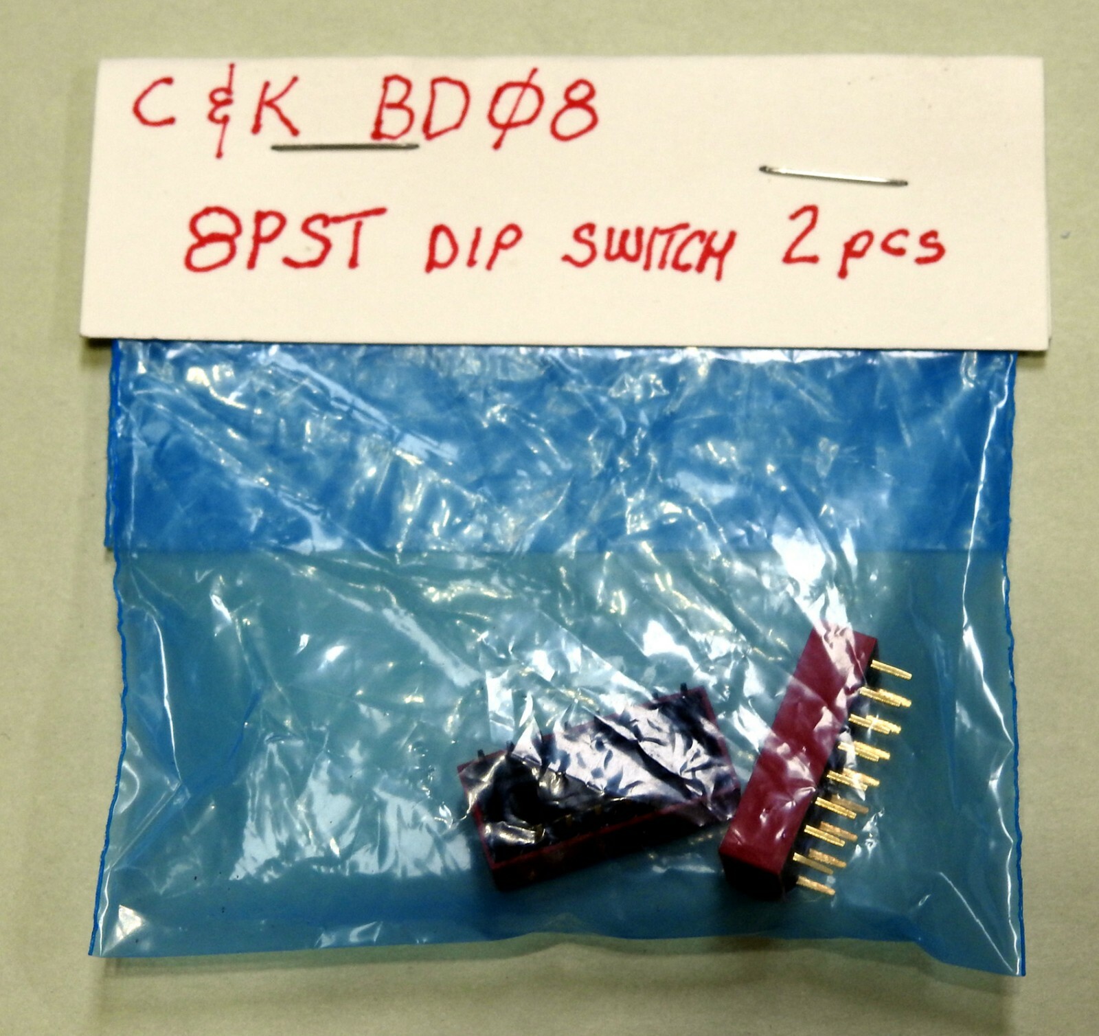 2 pieces C & K 8 position 8PST Dip Switch p/n BD08