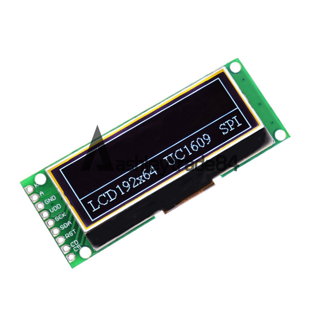 2" 192x64 Graphic LCD Display Module UC1609 SPI 3V Black