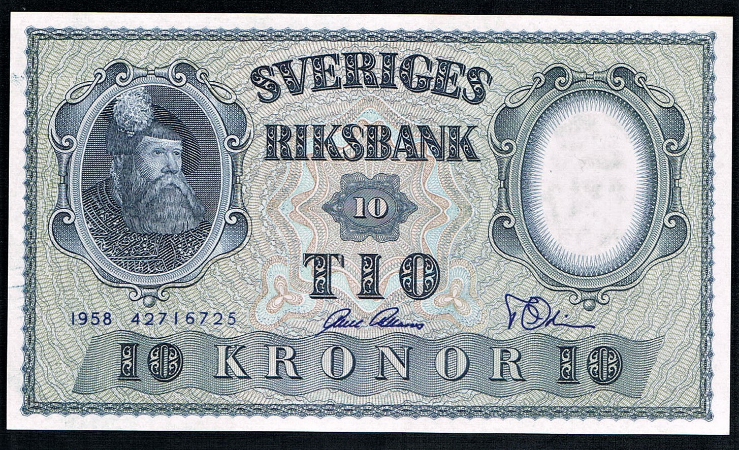 SWEDEN - 10 KRONOR 1958 UNC P 43c
