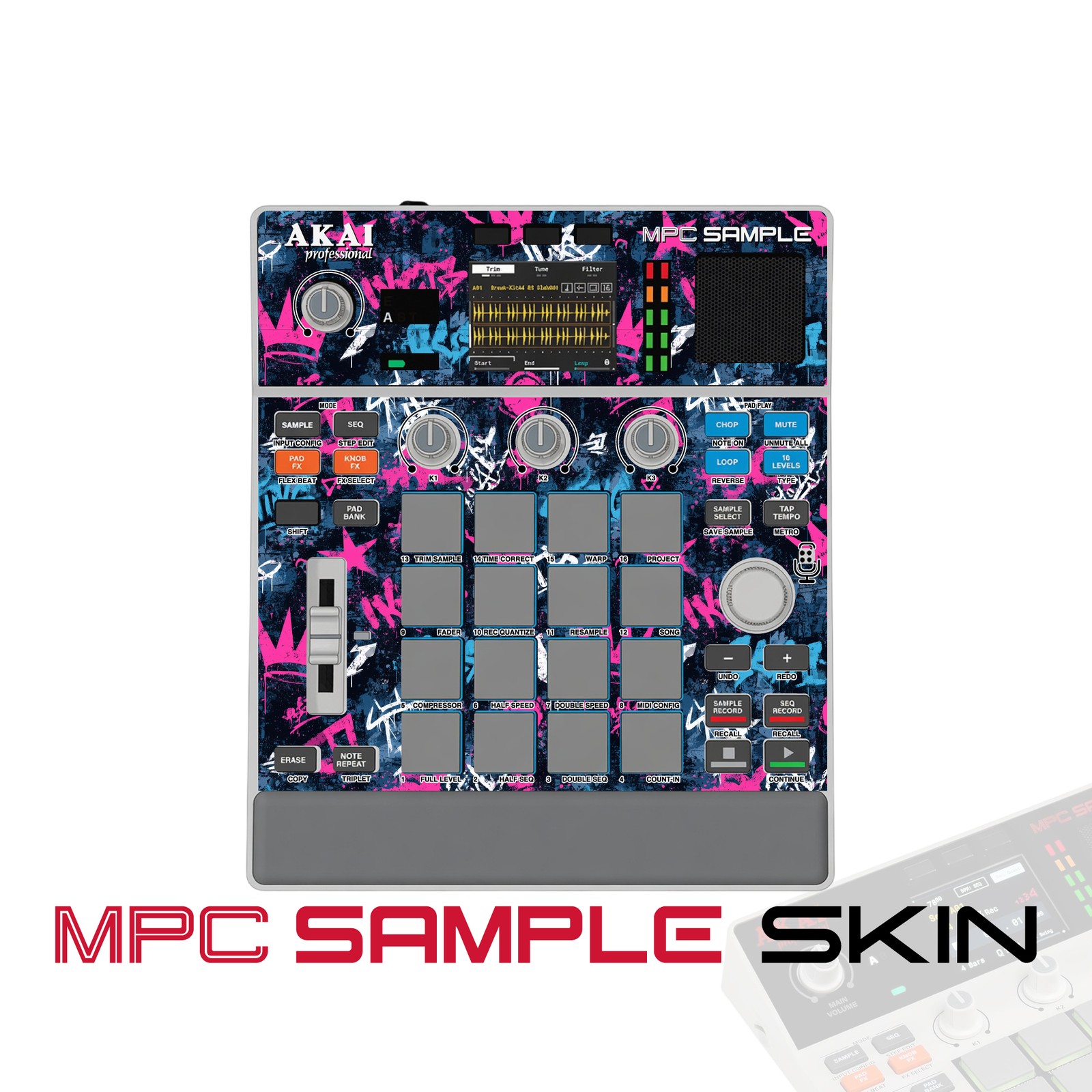 Akai MPC Sample Skin / Neon Graffiti Pop