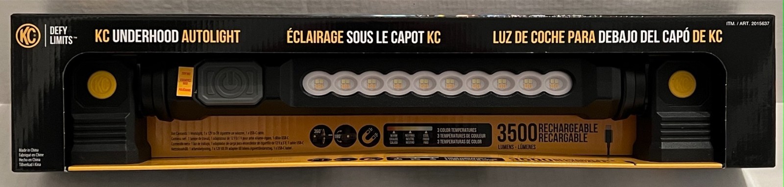 KC Underhood AutoLight 3500 Lumens Rechargeable LED Work Light Magnetic NEW