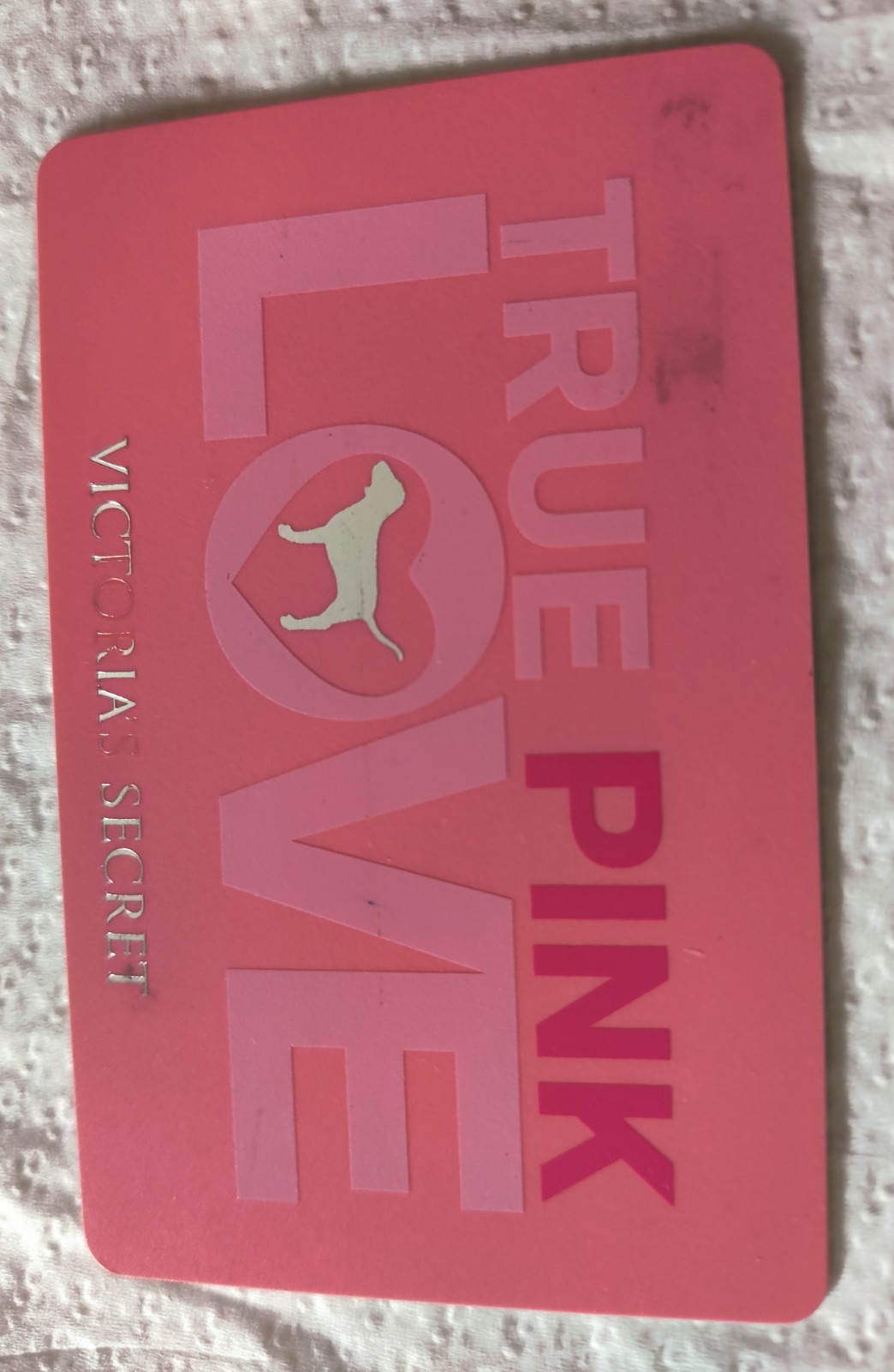 RARE VICTORIA SECRET PINK COLLECTIBLE CARD Victoria's TRUE LOVE Heart Dog
