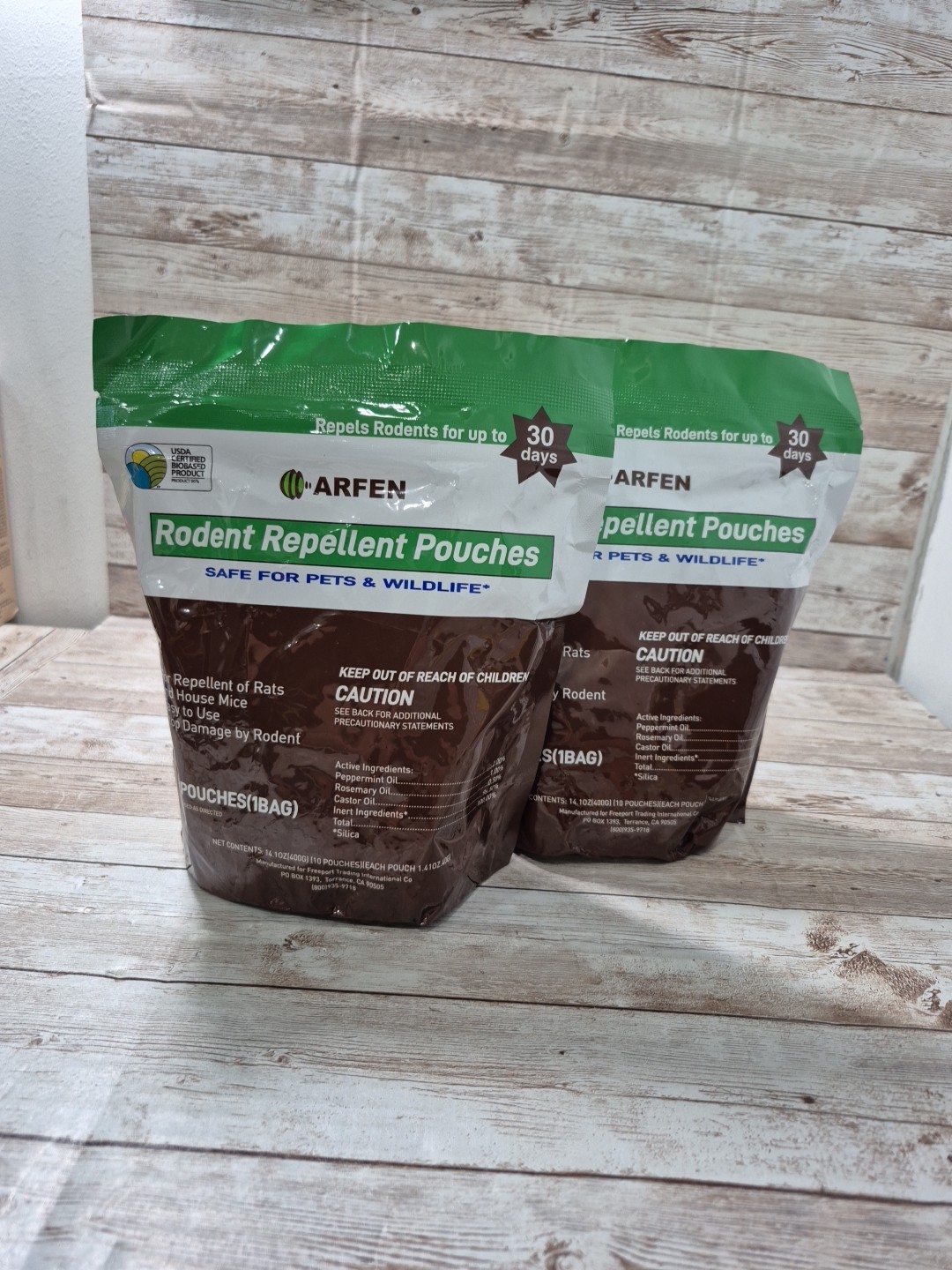 Lot Of 2 Arfen Rodent Repellent Pouches Safe For Pets 10 Pouches 1 Bag