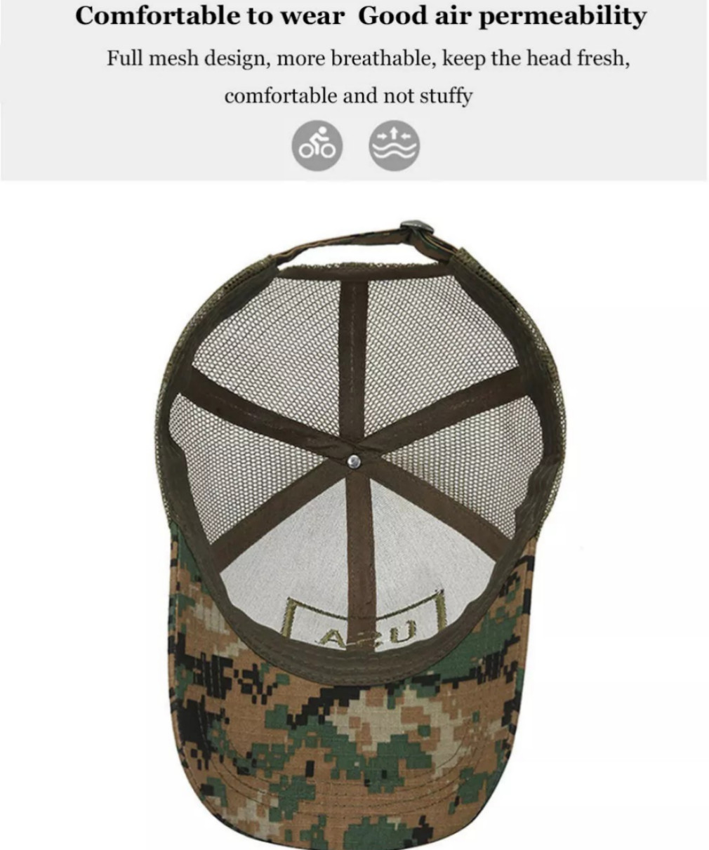 Baseball Cap USA Flag American Men Hat Detachable Patch Mesh Tactical Army Caps