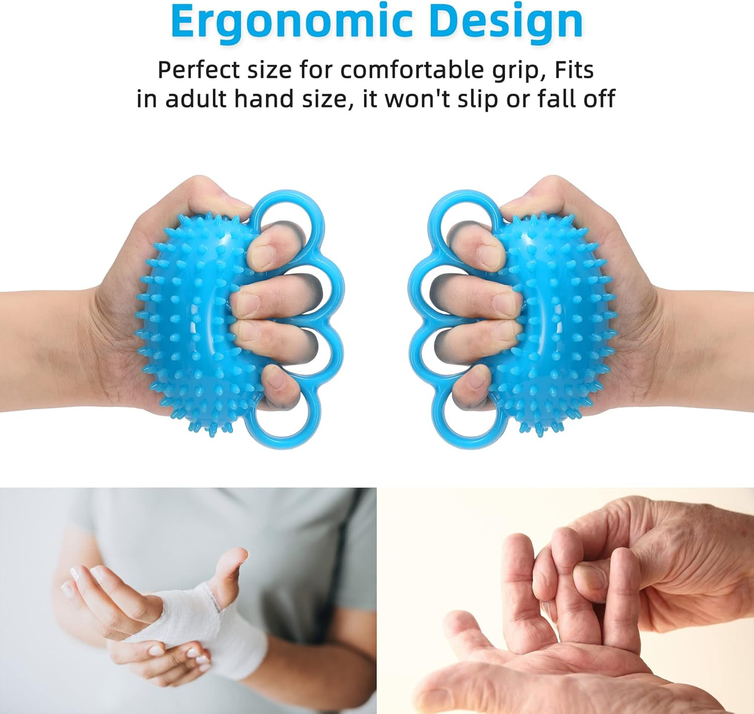 Hand Exercise Ball Finger Therapy Ball - Grip Strengthening, Improve Flexibility