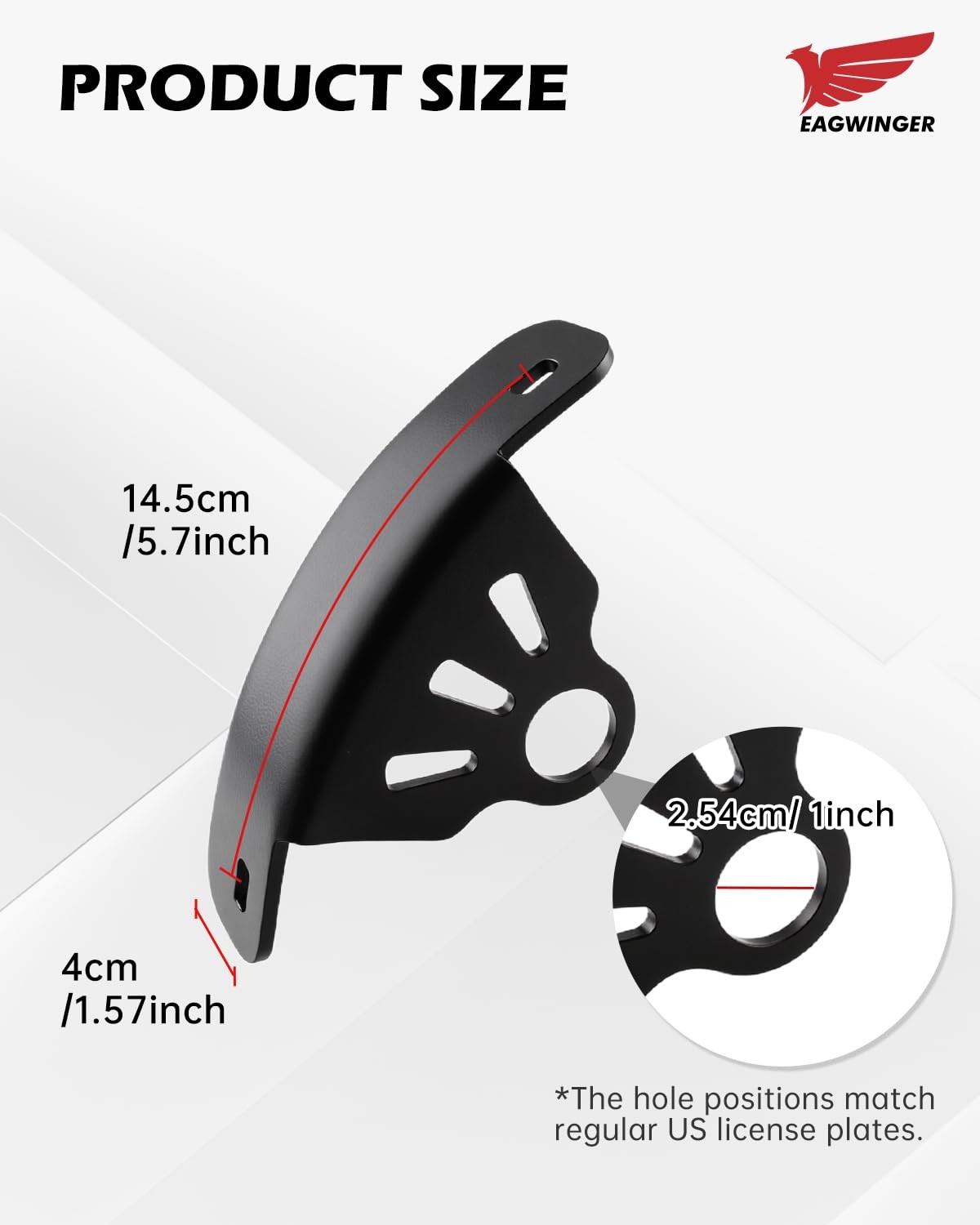 Universal Curved License Plate Bracket with LED Lights for Motorcycles
