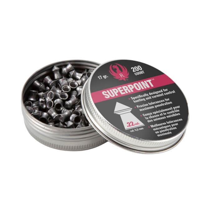RUGER 200 Count IMPACT SUPERPOINT Premium Pointed 5.5mm .22 Caliber Pellets