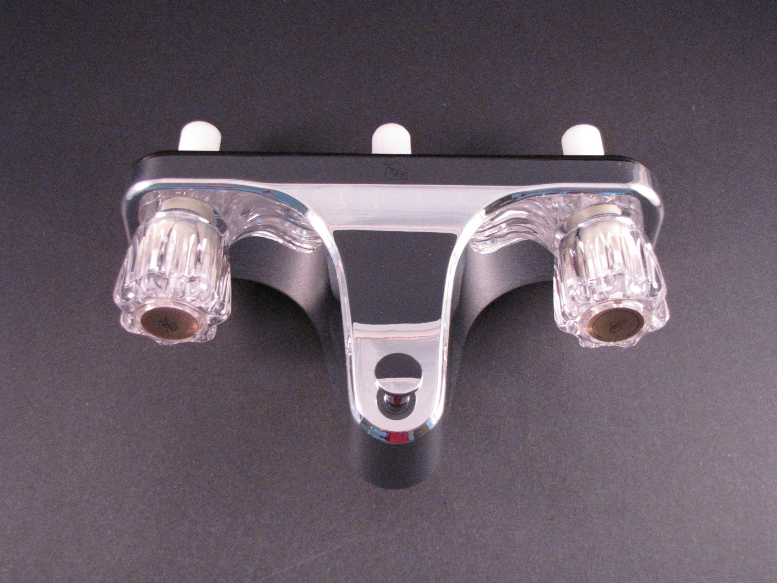 Mobile Home RV Tub/Shower Faucet. 2 Valve Diverter. Chrome. 8" on center valves