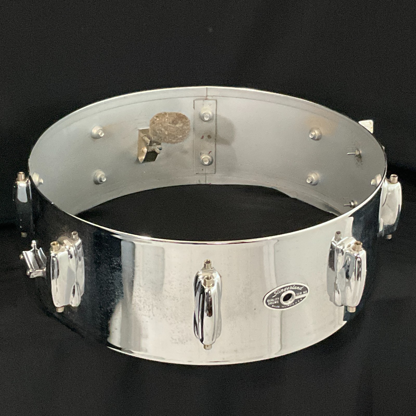 Vintage Slingerland 5x14 Chrome Steel Snare Drum for Drum Set Serial No. 248470