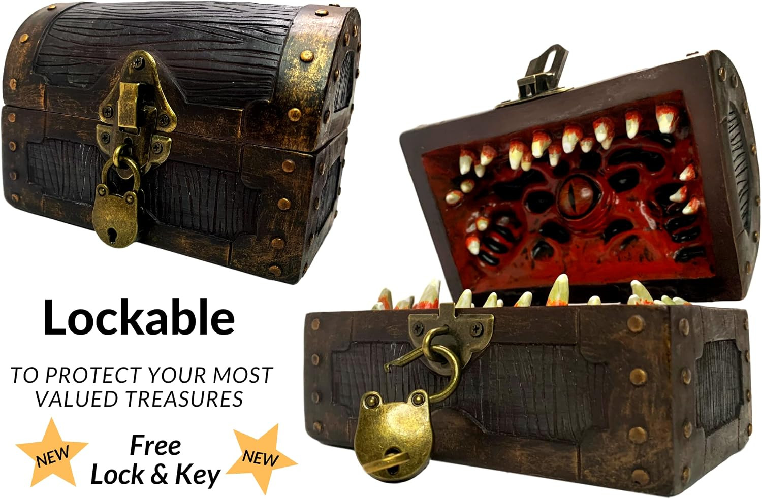 Mimic Dice Chest Storage Box | Holds 4 Polyhedral Sets (Reg) | Mimic Dice Chest