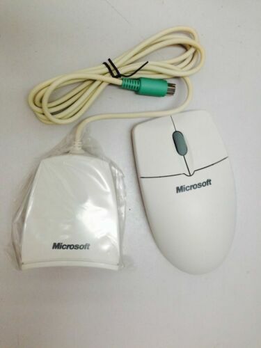 BRAND NEW--Microsoft C57 Beige PS2 & Serial Wireless Scroll BALL Mouse