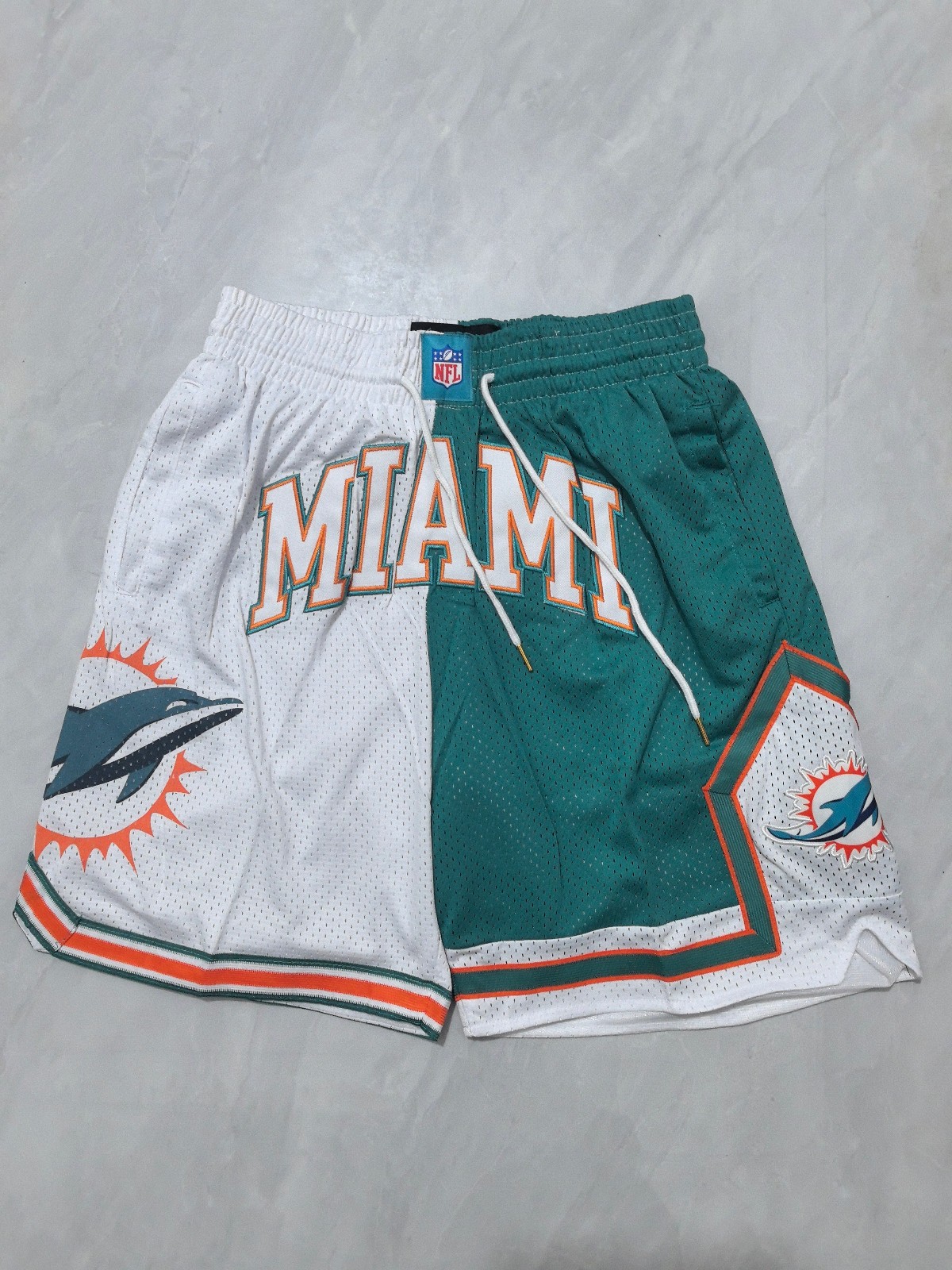 2025 New Miami Dolphins NFL Men White/Green Pockets stitched Shorts Size US