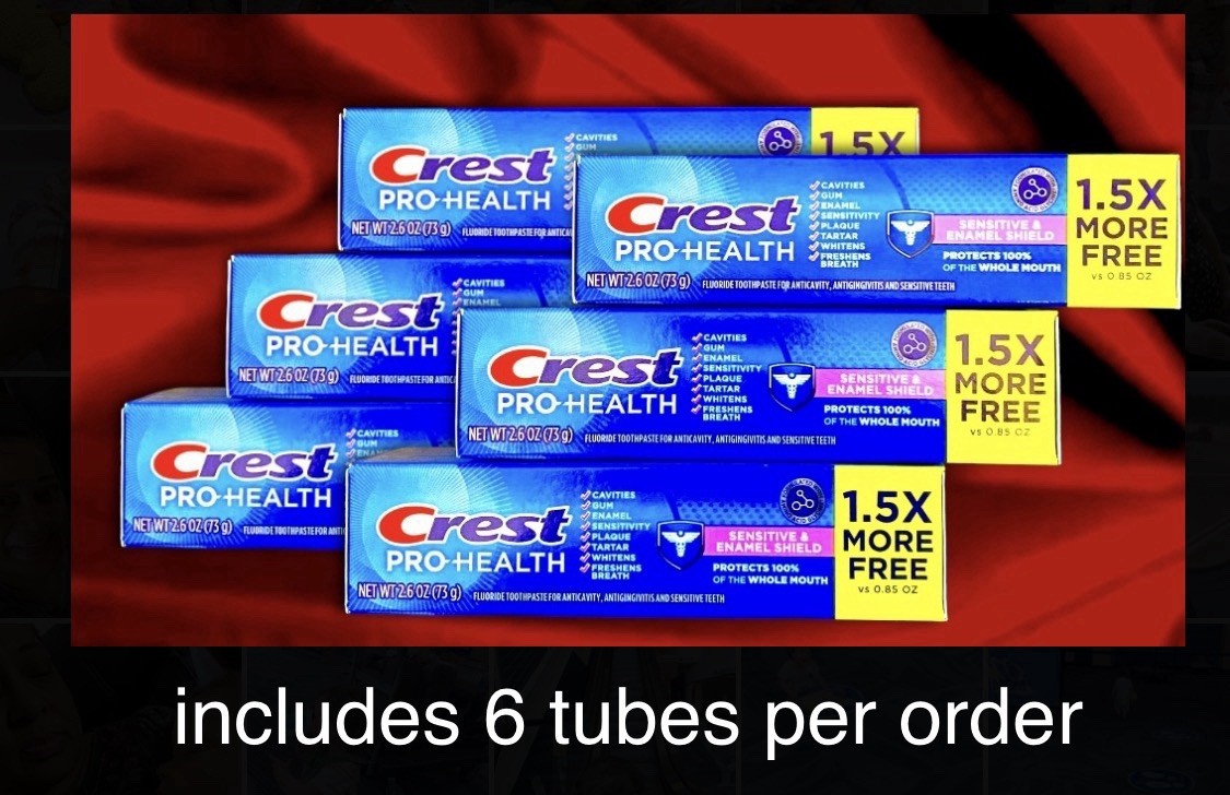 6 PACK Crest Pro-health SENSITIVE Enamel Shield fluoride Toothpaste EXP:06/2028