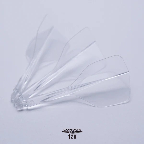 CONDOR AXE 120 CLEAR DART FLIGHTS SHORT SHAPE IS SMALL 18MM 3 WING SHIP FREE NEW