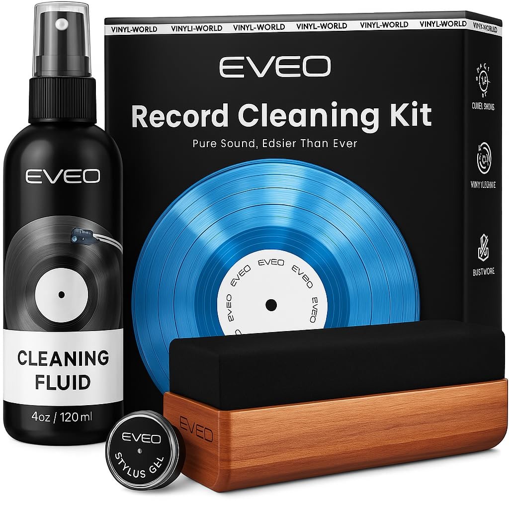 EVEO Vinyl Record Cleaning Kit - 4in1 Cleaner for