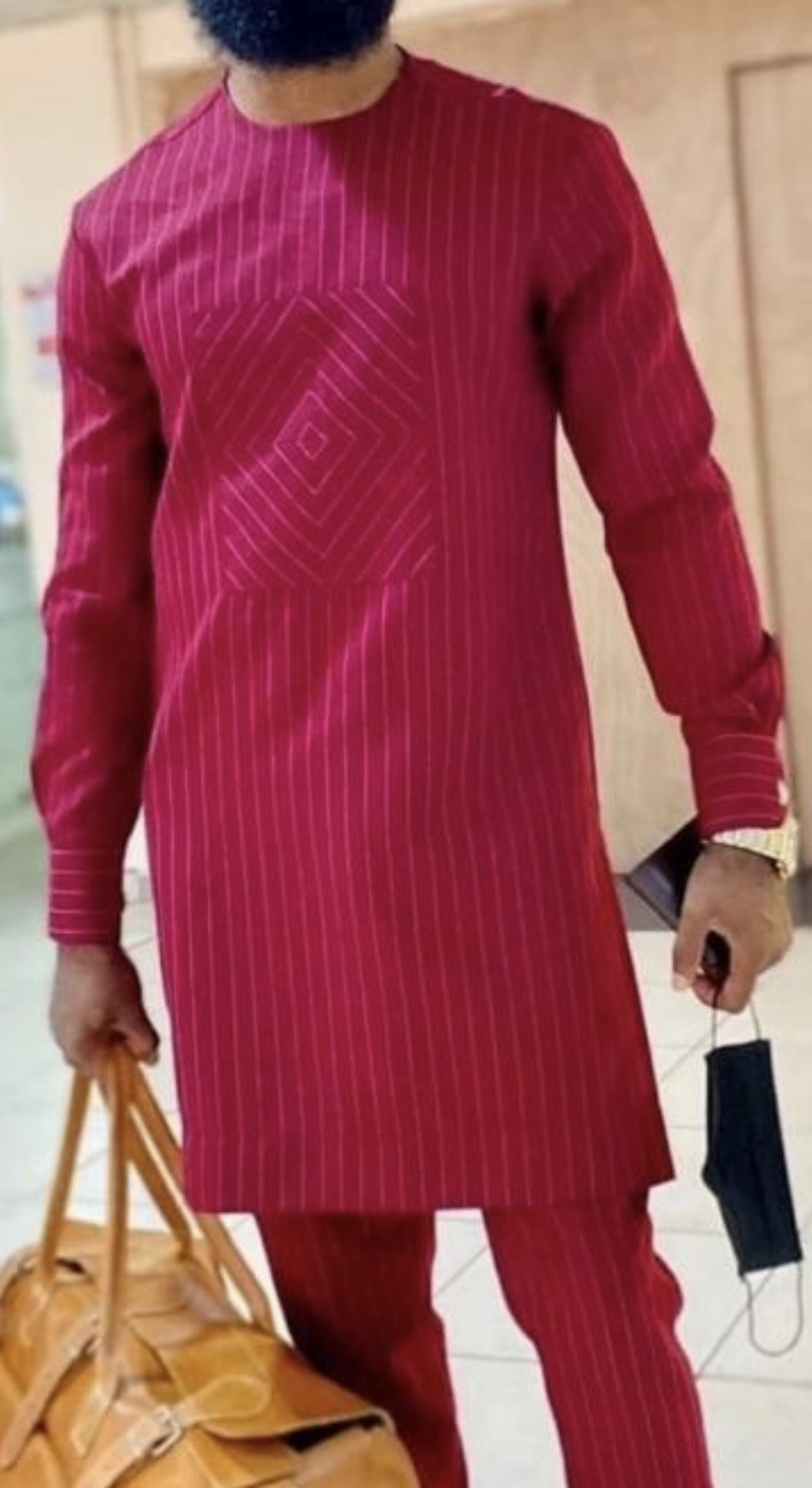 2pcs Set of Quality L/sleeves African/Nigerian Inspired Kaftan. Men’s Size 2XL