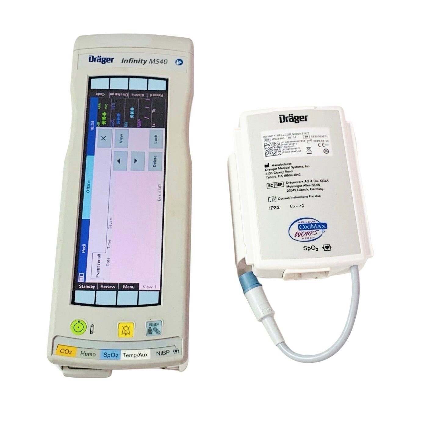 Drager REF MS20401 M540 SHP Unt Infinity Handheld Monitor W/ MS28963 Nellcor