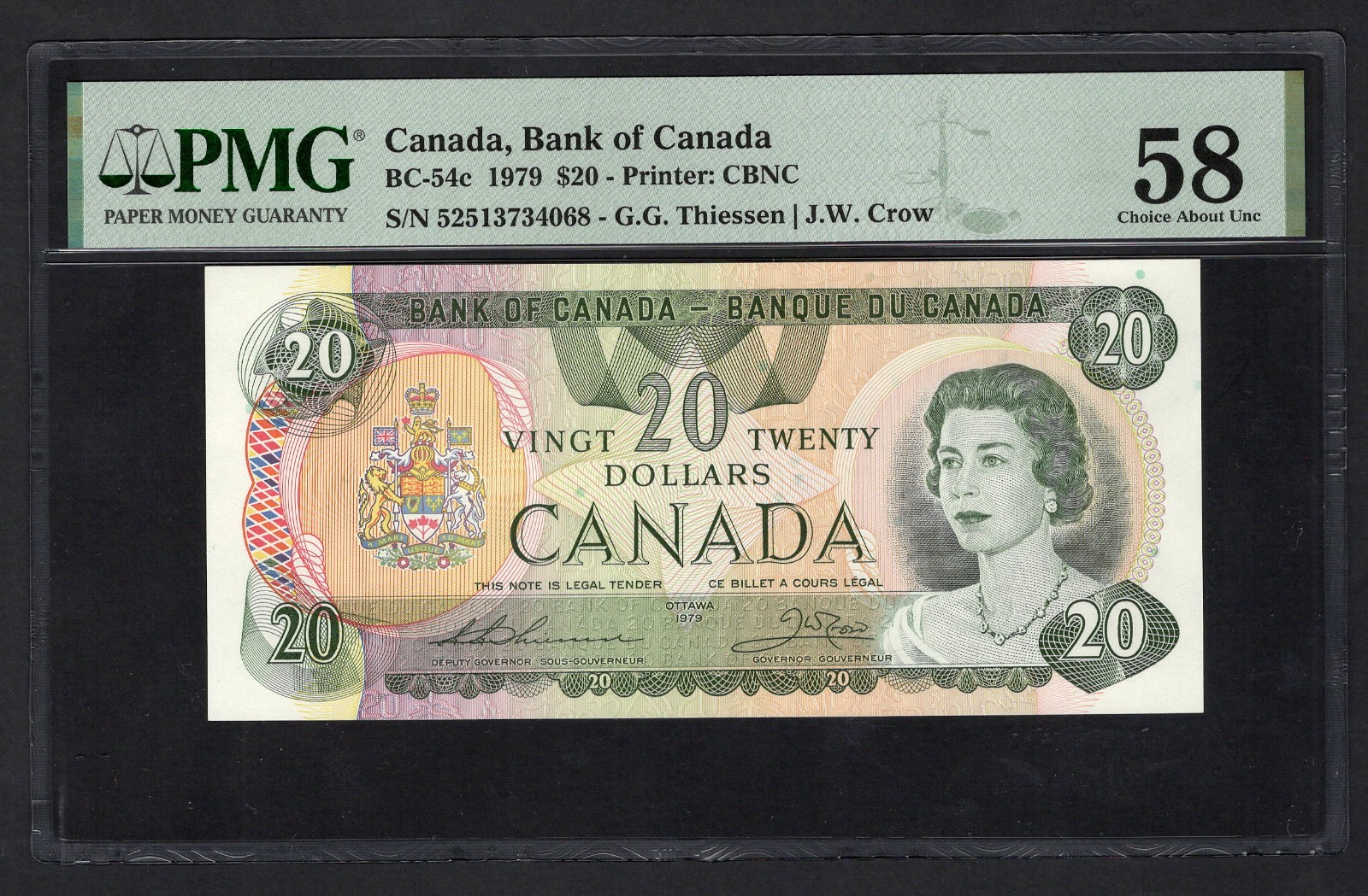 Canada 20 Dollars 1979 BC-54c About Uncirculated