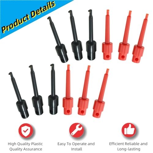 12 Pcs Test Hook Clips Multimeter Test Kit Grabber Test Probe for Wire