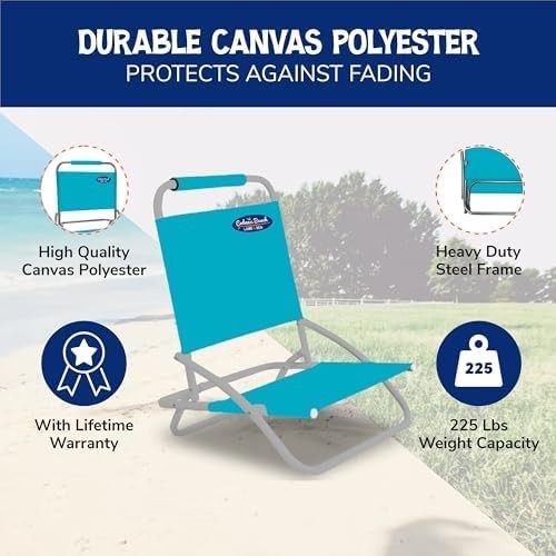 Folding Beach Chair 1 Position Lightweight & Portable Foldable Outdoor Camping