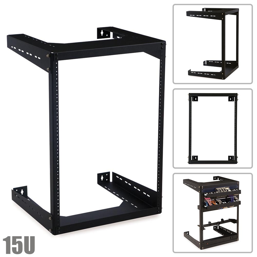 15U 18" Wall Mont IT Open Frame Network Rack Switches Patch Panels A/V Devices