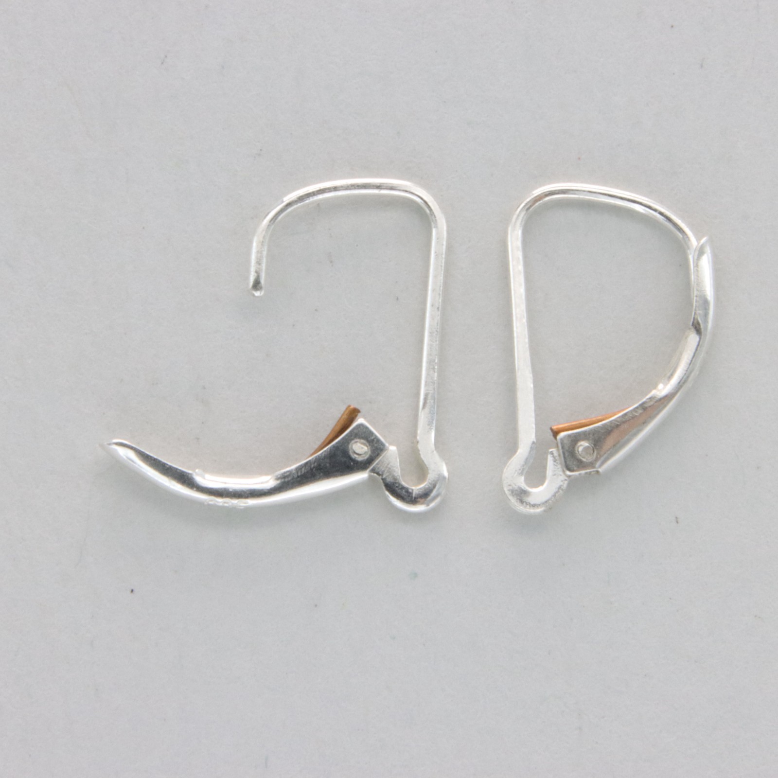 Pair of 925 STERLING SILVER openable & closable Leverback Earrings Hoops DIY#19