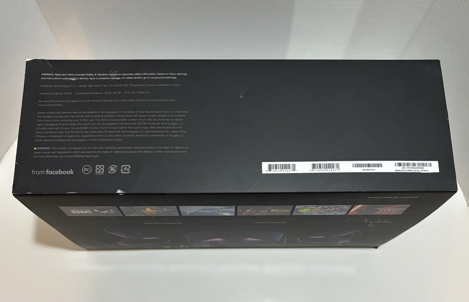 Oculus Quest 1 Empty Box