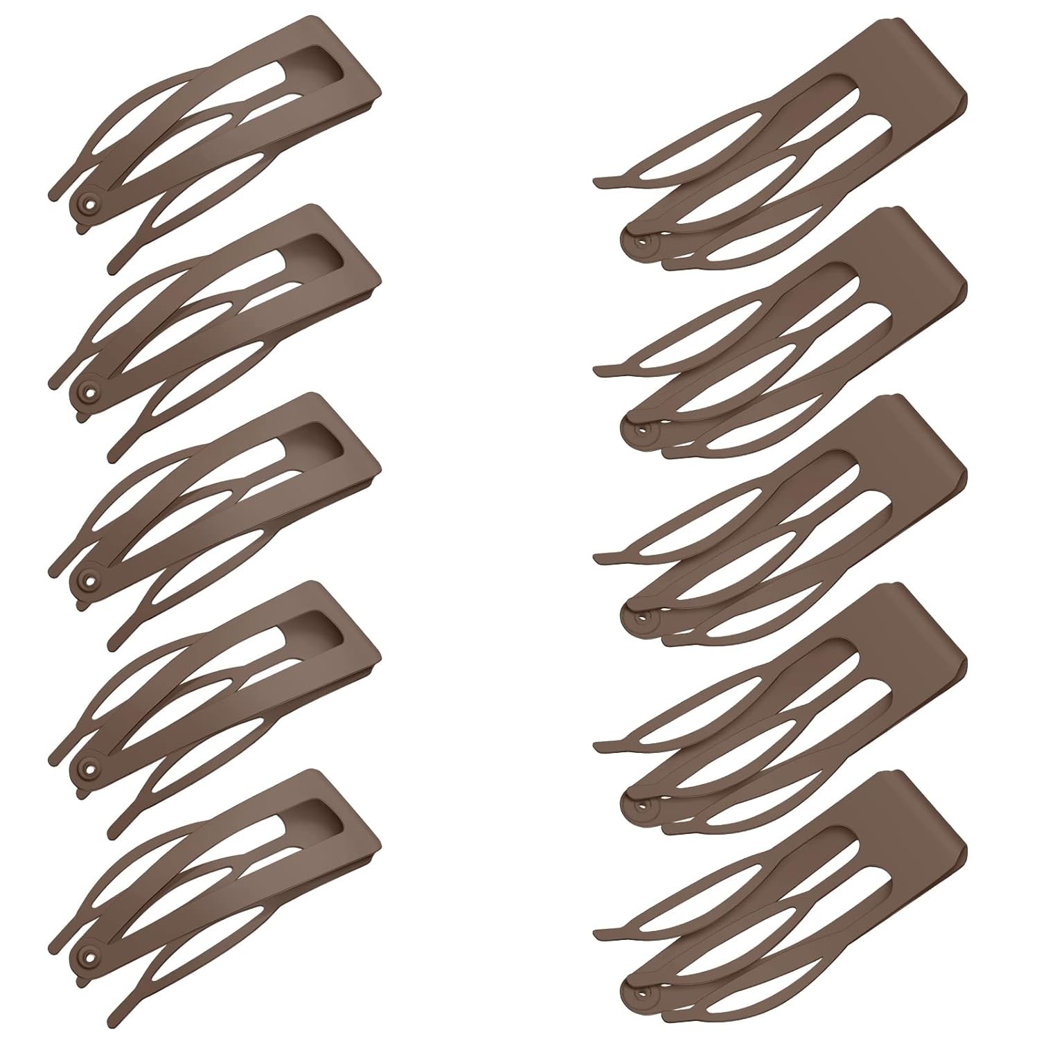Chinco 24 Pcs Double Grip Hair Clips Metal Snap Dark Brown