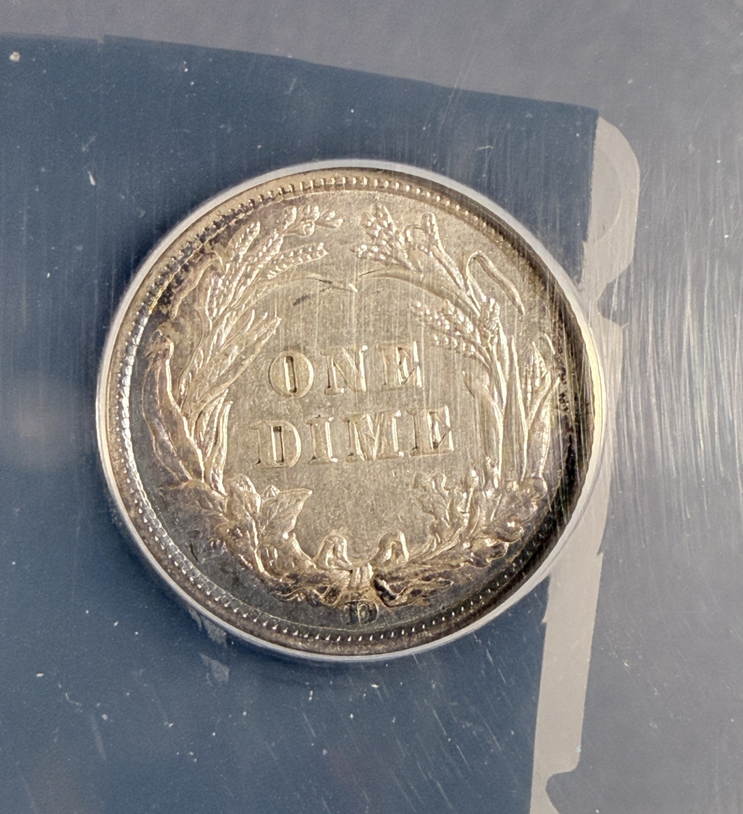 1908-D Barber Dime, AU 58 ANACS (18758)