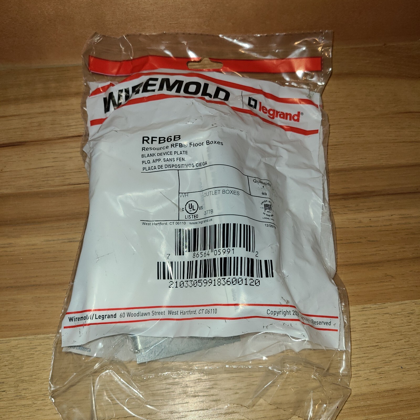 Wiremold RFB6B Internal Blank Device Plate Bracket NEW IN BAG MANY AVAILABLE