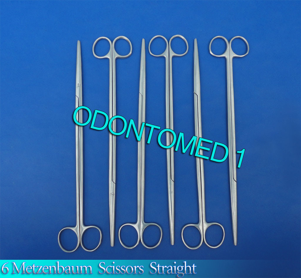 6 Metzenbaum Scissor 12" Straight Surgical Instruments
