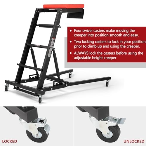 Automotive Engine High Top Creeper Workstation Shop Mechanic | Adjustable