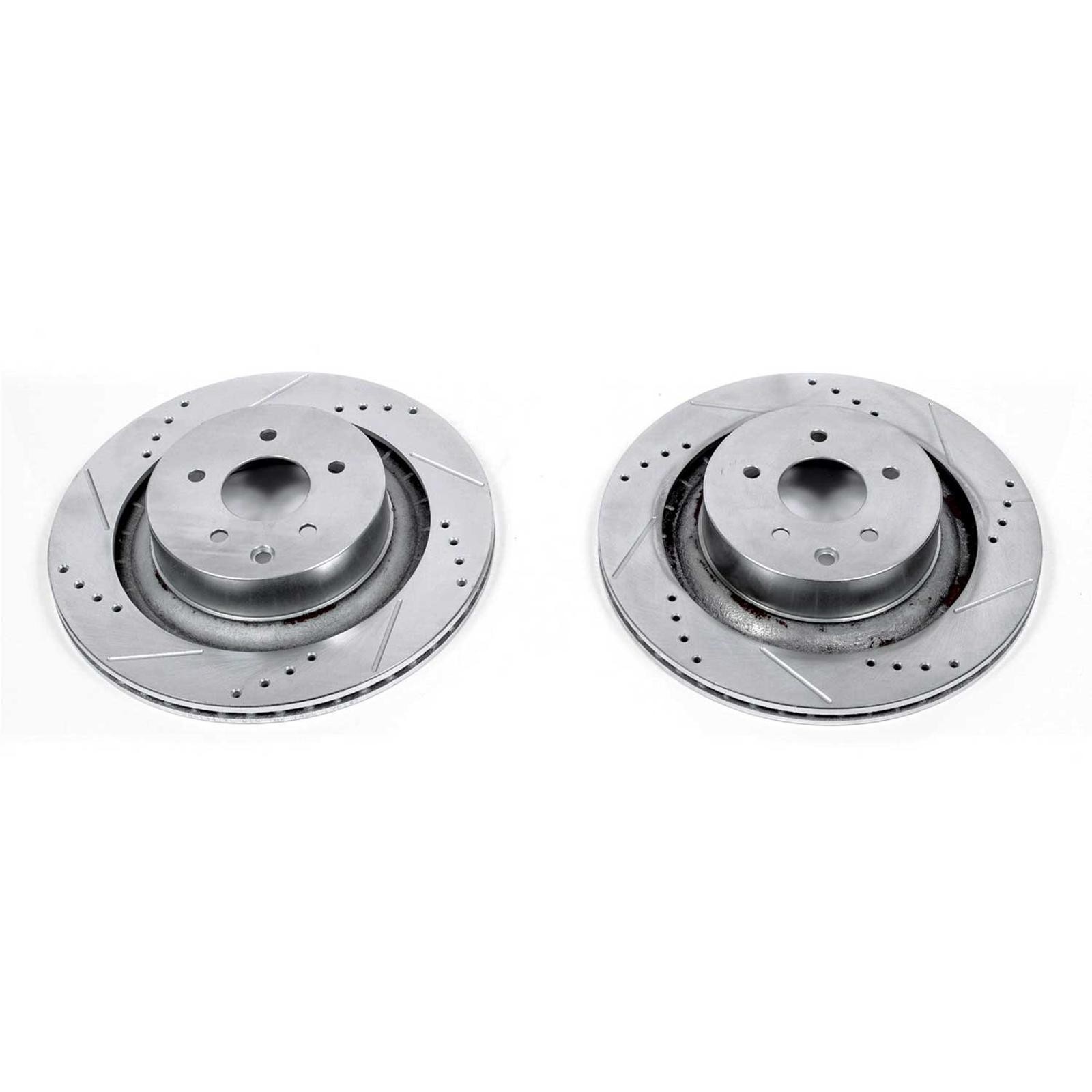 Power Stop JBR1341XPR Drilled & Slotted Rear Rotor Set for G37/Q60/350Z