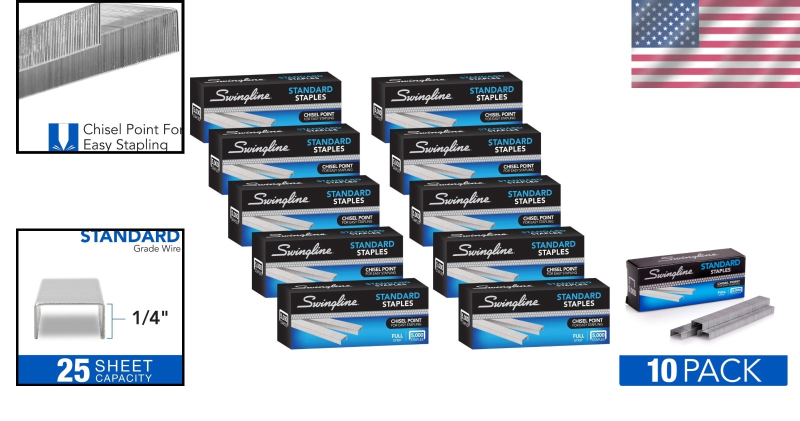 High-Performance Staples - 10 Box Pack - 50,000 Count
