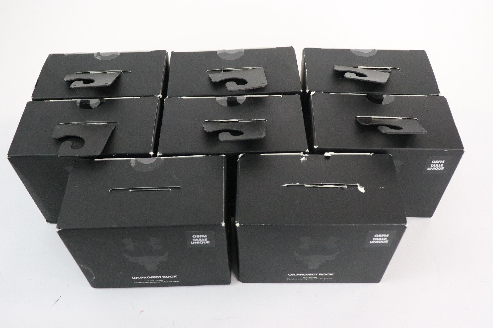 PACK OF 8 BOXES Under Armour Project Rock wrist wraps NEW Read