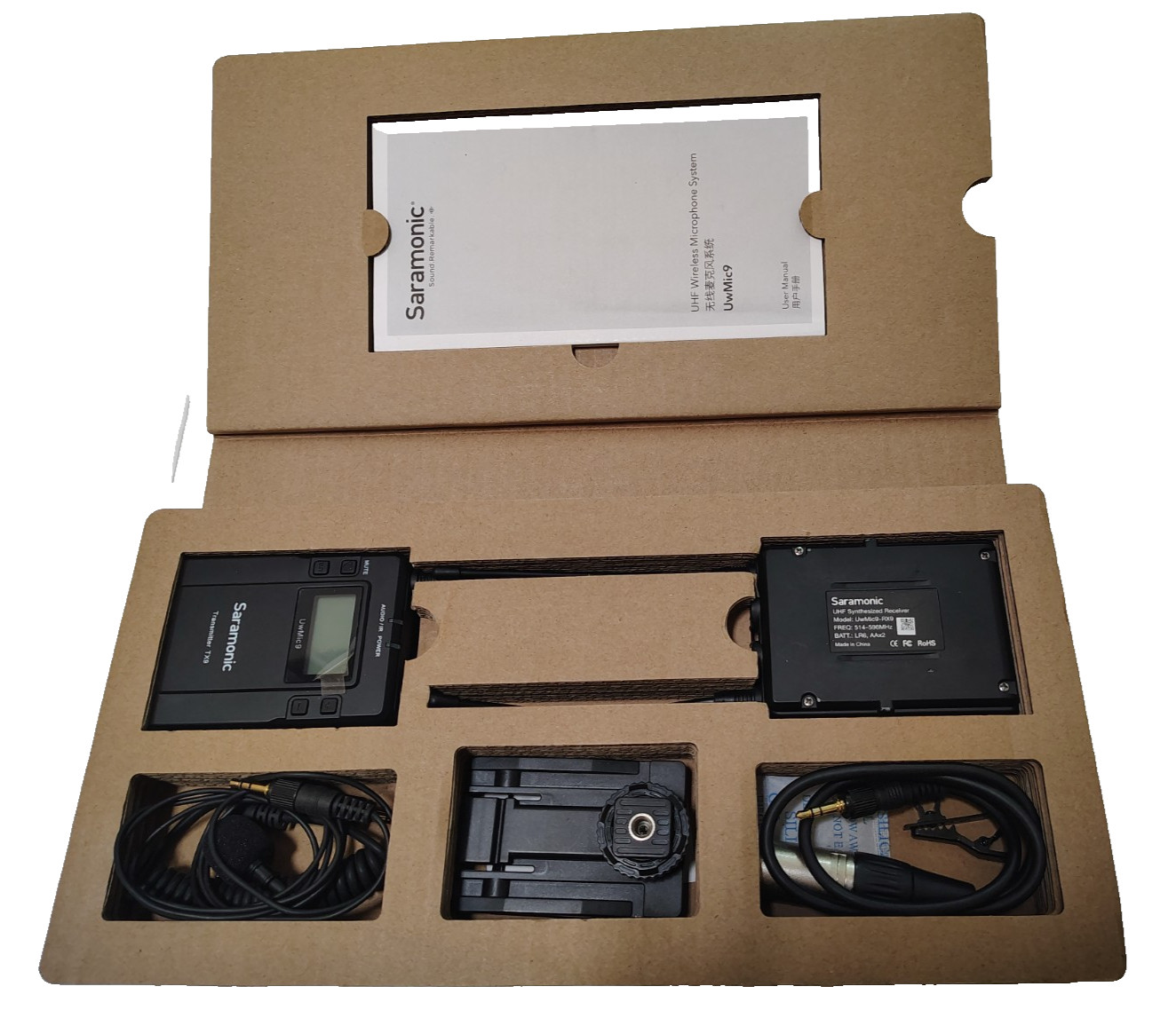 Saramonic UHF Wireless Microphone System UwMic9-RX9 camera mountable integrated