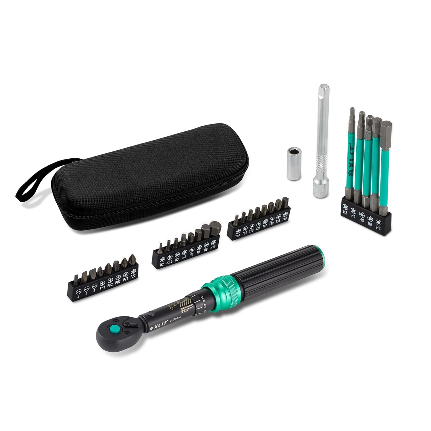 1/4" Click Torque Wrench Set, 32-Piece Portable Bicycle Maintenance Tool Kit,...