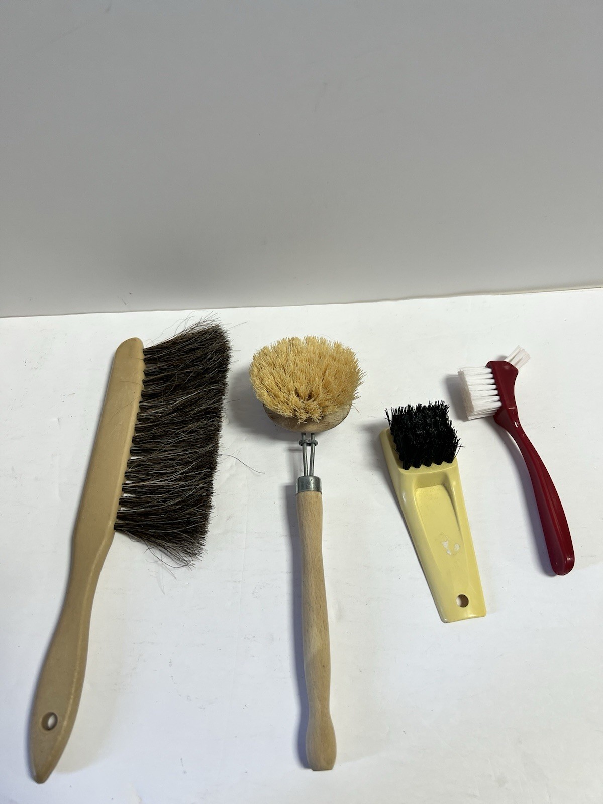 Lot of 4 Cleaning Brushes Natural Bristle Scrub Utility Detail Household Tools