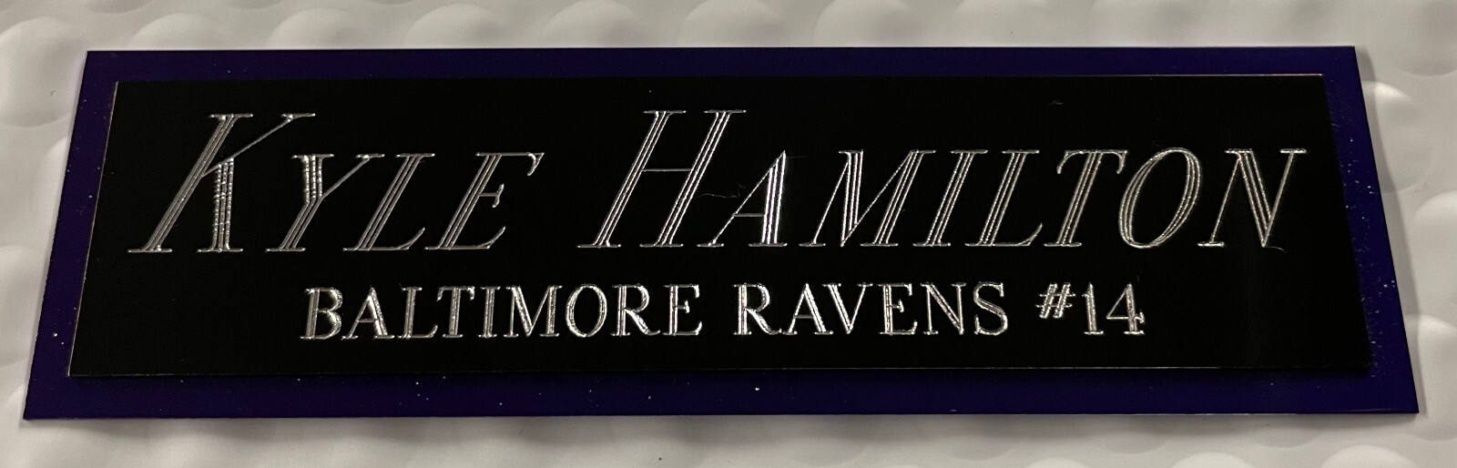 KYLE HAMILTON RAVENS NAMEPLATE AUTOGRAPHED Signed Helmet Football JERSEY PHOTO