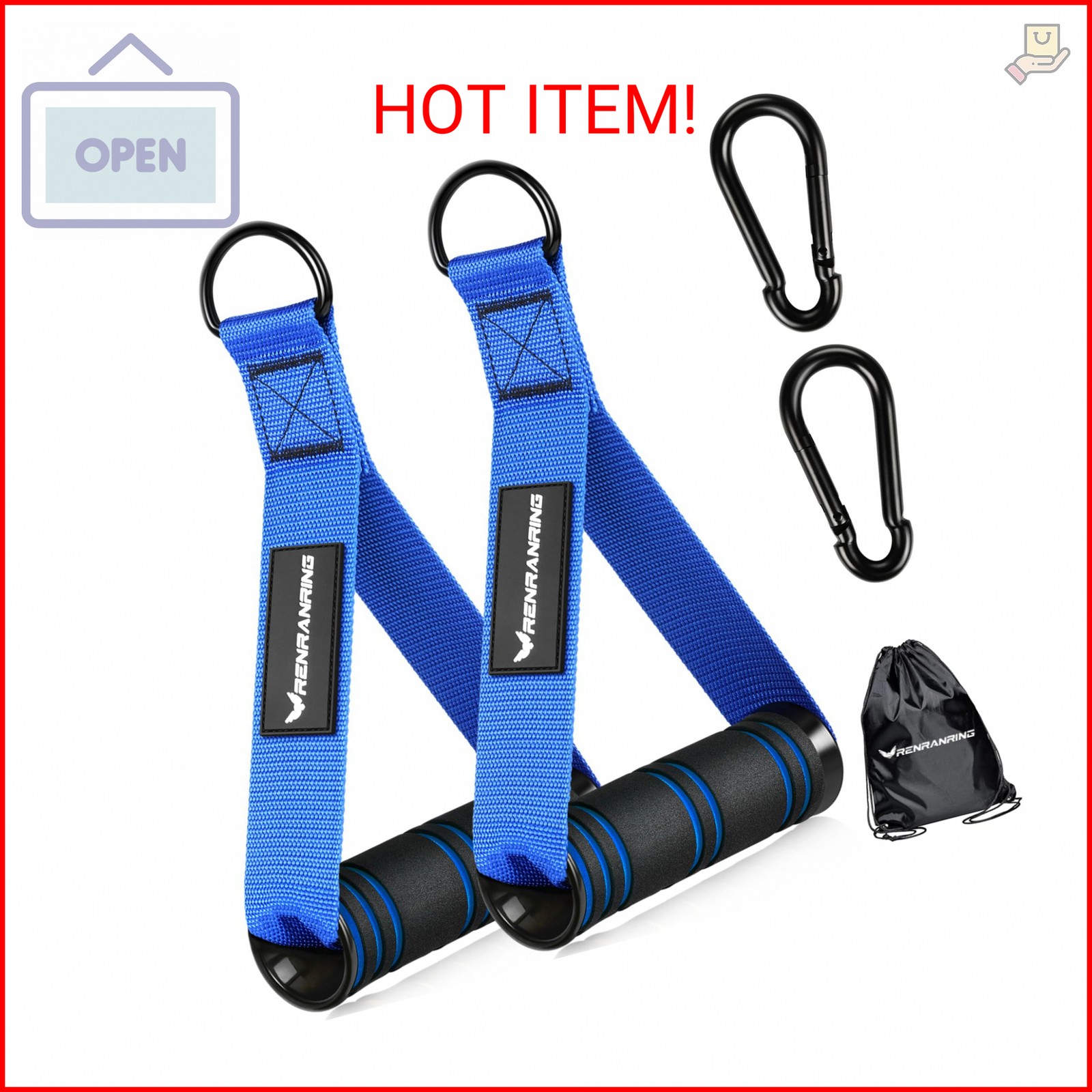 RENRANRING Gym Exercise Handles, Replacement Handle Attachments for Cable Machin