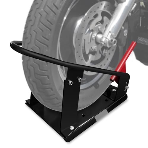 Heavy Duty Motorcycle Wheel Chock - 1800 lbs Capacity, Adjustable Height, Portab