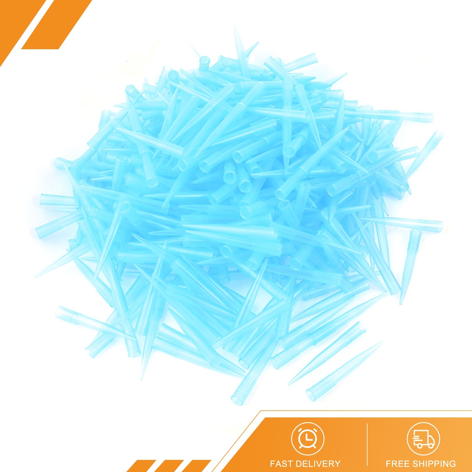 500 PCS Laboratory Clear Blue Plastic Fine Tip Pipette Tips 1000ul 1ml